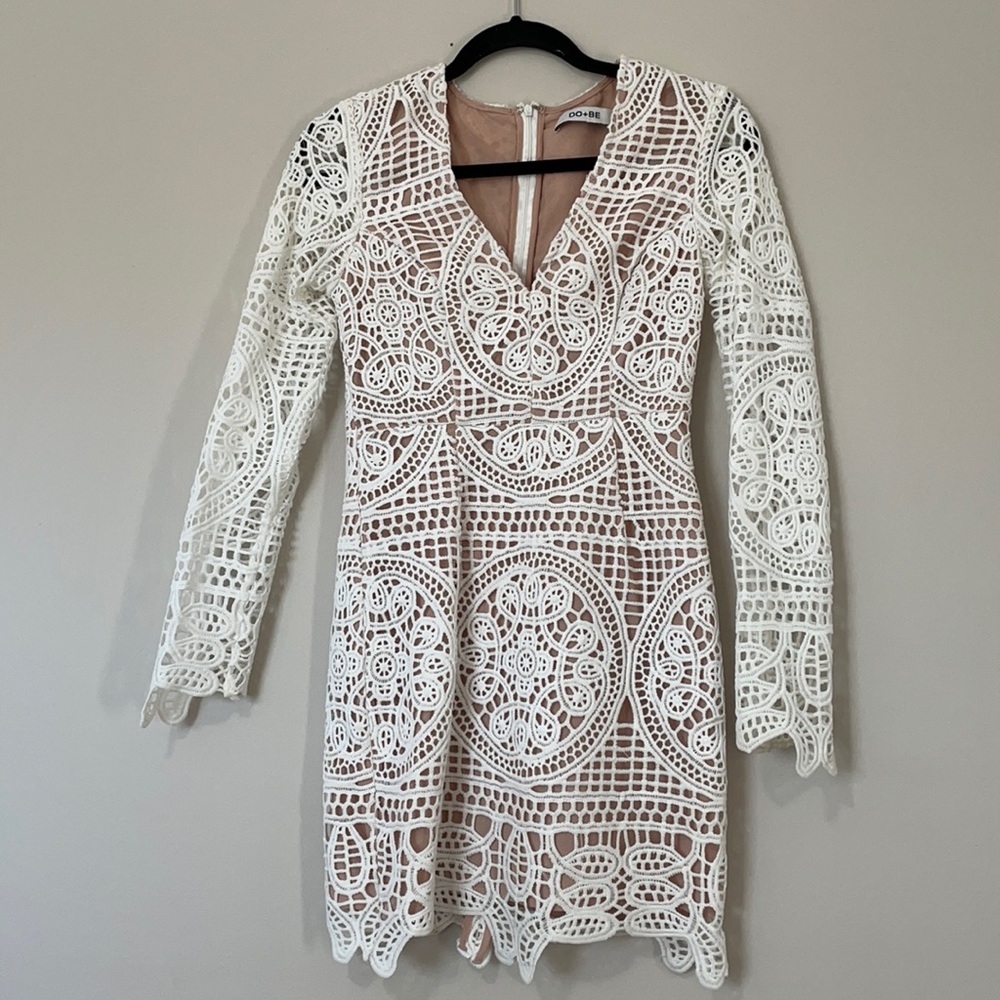 Lace white mini dress